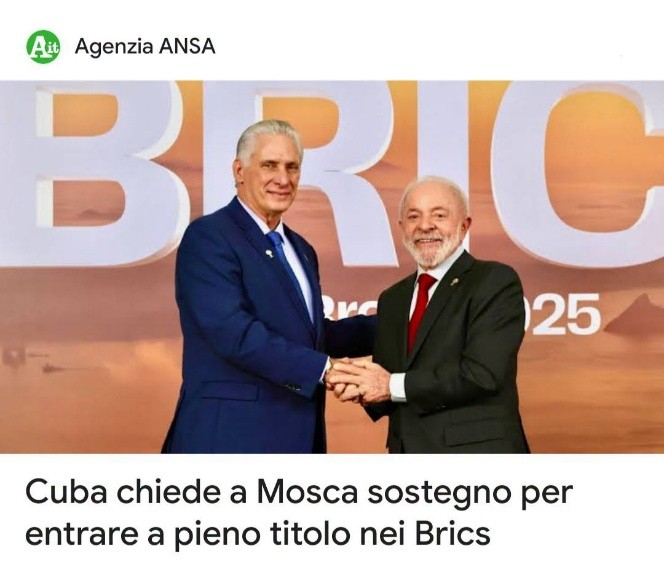 CUBA PIDE A MOSCU’ APOYO PARA ENTRAR DE PLENO DERECHO EN LOS BRICS