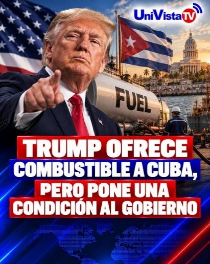 TRUMP OFFRE CARBURANTE A CUBA, MA PONE UNA CONDIZIONE